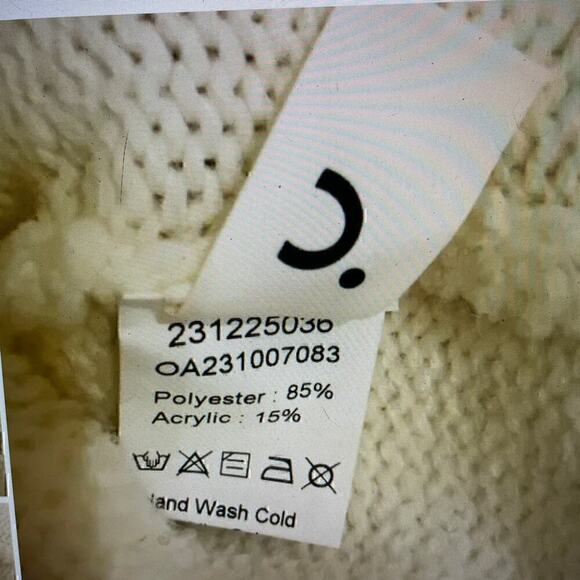 Pointelle Knit Patchwork Tie Front Sweater Commense Black and White Size XS or 2 - Picture 6 of 7